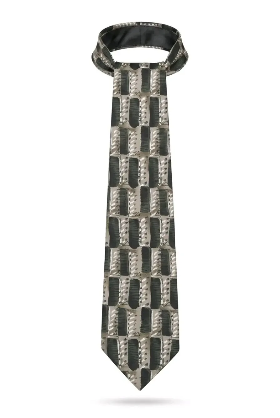 Vtg 1996 J Garcia Silk Tie Collection Fifteen Untitled Twittering Machine Green